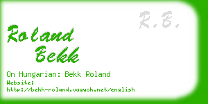 roland bekk business card
